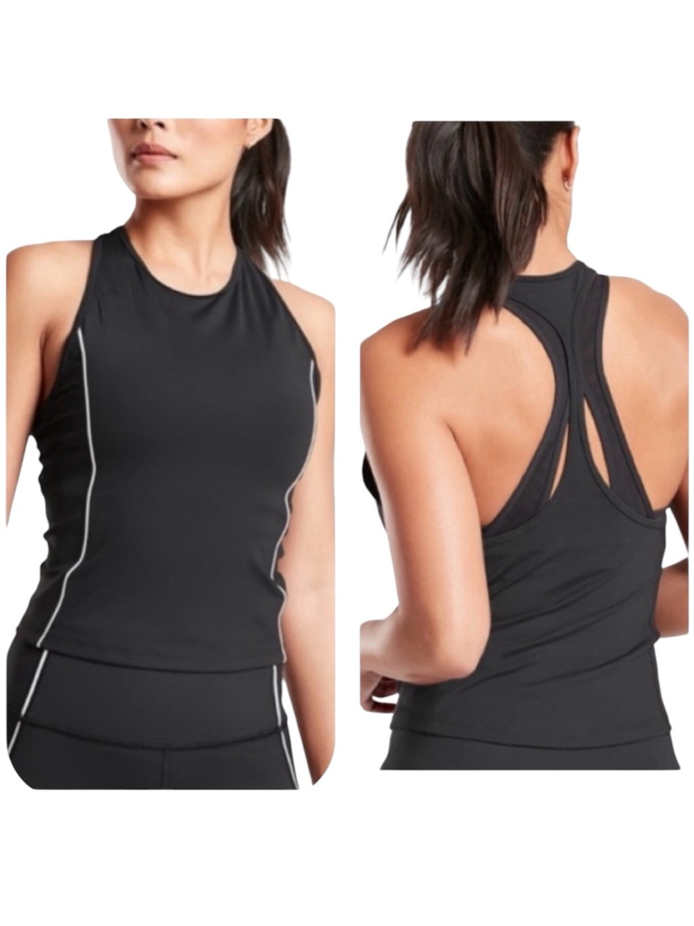 Athleta L black lightening tank
